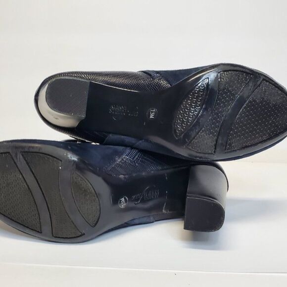 Alfani Step N Flex Blue Suede Leather High Heel Ankle Boots 7.5 - Picture 6 of 7